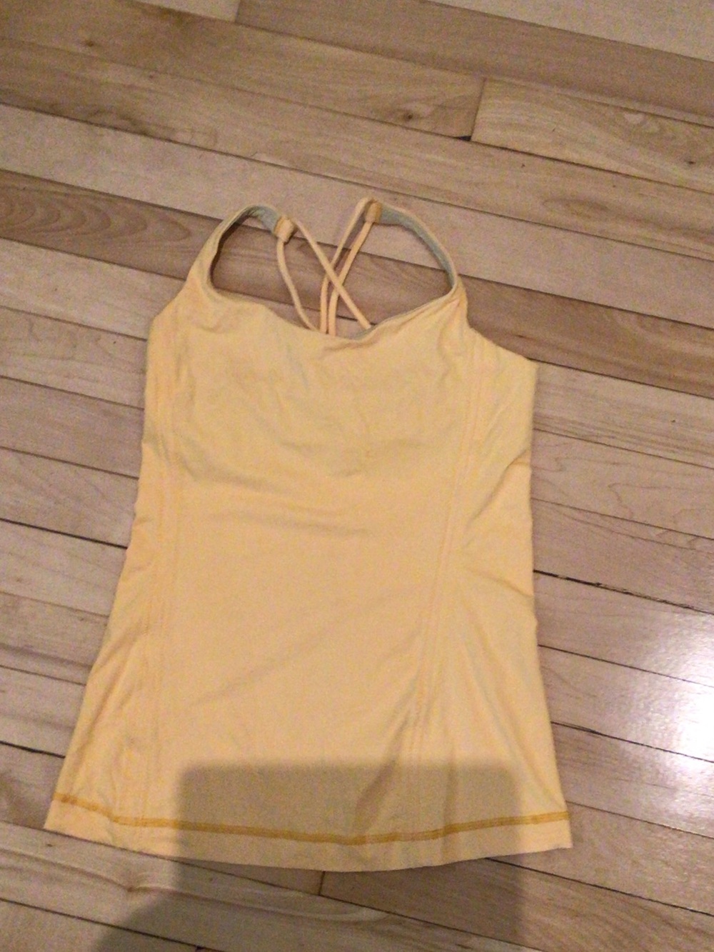lululemon athletica pale yellow strappy tank